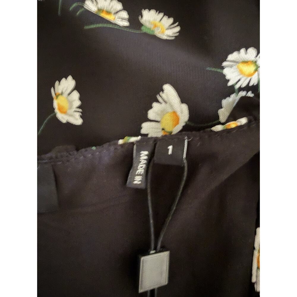 The Kooples Daisy Print Ruffle Straps Asymmetric Hem Midi Dress Size 1 NWT - Picture 15 of 16